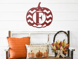 Pumpkin Chevron Monogram Sign, Metal Porch Sign, Fall Door Hanger, Fall Metal Sign, Metal Fall Sign, Fall Sign, Porch Sign, Custom Fall Sign