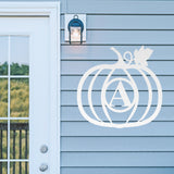 Pumpkin Stripped Monogram Sign, Metal Porch Sign, Fall Door Hanger, Fall Metal Sign, Metal Fall Sign, Fall Sign, Porch Sign, Custom Sign