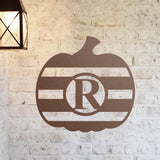 Pumpkin Stripped Monogram Sign, Metal Porch Sign, Fall Door Hanger, Fall Metal Sign, Metal Fall Sign, Fall Sign, Porch Sign, Custom Sign