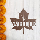 Leaf Family Name Sign, Metal Porch Sign, Fall Door Hanger, Fall Metal Sign, Metal Fall Sign, Fall Sign, Porch Sign, Halloween Porch Sign