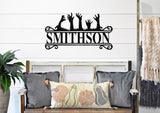 Zombie Family Name Sign, Metal Porch Sign, Fall Door Hanger, Fall Metal Sign, Metal Fall Sign, Fall Sign, Porch Sign, Halloween Porch