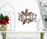 Holly Last Name Christmas Sign ~ Christmas Door Hanger, Personalized Christmas Décor, Custom Winter Porch Sign, Metal Christmas Sign