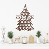 Christmas Tree Last Name Sign ~ Christmas Door Hanger, Personalized Christmas Décor, Custom Winter Porch Sign, Metal Christmas Porch Sign