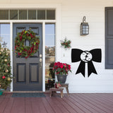 Christmas Bow Monogram Outdoor Sign ~ Christmas Door Hanger, Personalized Christmas Décor, Custom Winter Porch Sign, Christmas Porch Sign