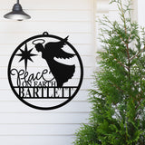 Peace On Earth Angel Custom Sign ~ Christmas Door Hanger, Personalized Christmas Décor, Custom Winter Porch Sign, Christmas Porch Sign
