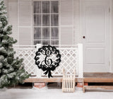 Christmas Monogram Wreath Outdoor Sign ~ Christmas Door Hanger, Personalized Christmas Décor, Custom Winter Porch Sign, Christmas Porch Sign