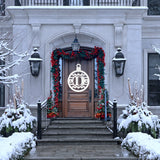 Christmas Ornament Monogram Porch Sign ~ Christmas Door Hanger, Personalized Christmas Décor, Custom Winter Porch Sign, Metal Christmas Sign