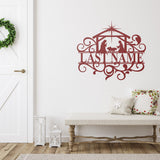 Nativity Family Name Christmas Sign ~ Christmas Door Hanger, Personalized Christmas Décor, Custom Winter Porch Sign, Metal Christmas Sign