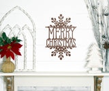 Merry Christmas Snowflake Sign ~ Christmas Door Hanger, Personalized Christmas Décor, Custom Winter Porch Sign, Metal Christmas Porch Sign