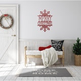 Merry Christmas Snowflake Sign ~ Christmas Door Hanger, Personalized Christmas Décor, Custom Winter Porch Sign, Metal Christmas Porch Sign