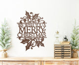 We Wish You A Merry Christmas ~ Christmas Door Hanger, Personalized Christmas Décor, Custom Winter Porch Sign, Metal Christmas Porch Sign
