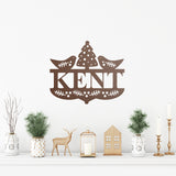 Christmas Centerpiece Name Sign ~ Christmas Door Hanger, Personalized Christmas Décor, Custom Winter Porch Sign, Metal Christmas Porch Sign