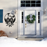 Christmas Village Santa Sign ~ Christmas Door Hanger, Personalized Christmas Décor, Custom Winter Porch Sign, Metal Christmas Porch Sign