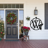 Custom Mistletoe Family Name Sign, Metal Christmas Ornament Door Hanger