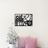 Eat, Drink, & Be Cozy Sign ~ Christmas Door Hanger, Personalized Christmas Décor, Custom Winter Porch Sign, Christmas Porch Sign
