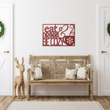 Eat, Drink, & Be Cozy Sign ~ Christmas Door Hanger, Personalized Christmas Décor, Custom Winter Porch Sign, Christmas Porch Sign