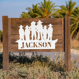 Cowboy Personalized Family Name Sign ~ Metal Porch Sign | Metal Gate Sign | Farm Entrance Sign | Metal Farmhouse | Cow Sign | Rustic Farm