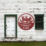 Barnyard Animals Family Name Sign ~ Metal Porch Sign | Metal Gate Sign | Farm Entrance Sign | Metal Farmhouse | Cow Sign