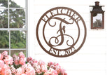 Personalized Metal Sign, Metal art Sign,Custom steel art, Metal Monogram, Door Hanger, Housewarming Gift, Wedding Monogram, Anniversary
