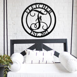 Personalized Metal Sign, Metal art Sign,Custom steel art, Metal Monogram, Door Hanger, Housewarming Gift, Wedding Monogram, Anniversary