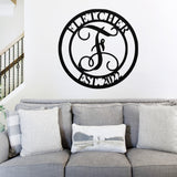 Personalized Metal Sign, Metal art Sign,Custom steel art, Metal Monogram, Door Hanger, Housewarming Gift, Wedding Monogram, Anniversary