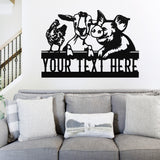Silly Farm Animals Custom Metal Sign - Metal Porch Sign | Personalized Metal Sign | Custom Porch | Personalized Farm Sign