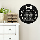 A Crazy Dog Lives Here Do Not Knock ~ Custom Porch Sign | Metal Porch Sign | Custom Pet Owner Gifts | Personalized Metal Sign