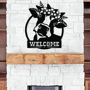Cow Welcome Sign ~ Custom Porch Sign | Metal Porch Sign | Custom Gifts | Personalized Metal Sign