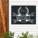 Porch Monogram Sign ~  Outdoor Metal Sign, Door Hanger Sign, House Number Sign, Last Name Sign, Address Plaque,  Personalized Metal Sign