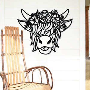 Highland Cow ~ Metal Porch Sign | Personalized Metal Sign | Custom Porch