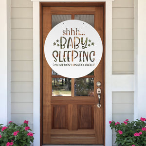 Shhh... Baby Is Sleeping Do Not Knock ~ Outdoor Metal Sign, Unwelcome Sign, No Soliciting Sign, Not Welcome Sign, Funny Porch Sign, Metal