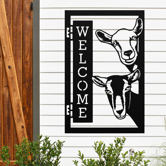 Goat Farm Welcome Sign ~ Metal Porch Sign | Metal Gate Sign | Farm Entrance Sign | Metal Farmhouse