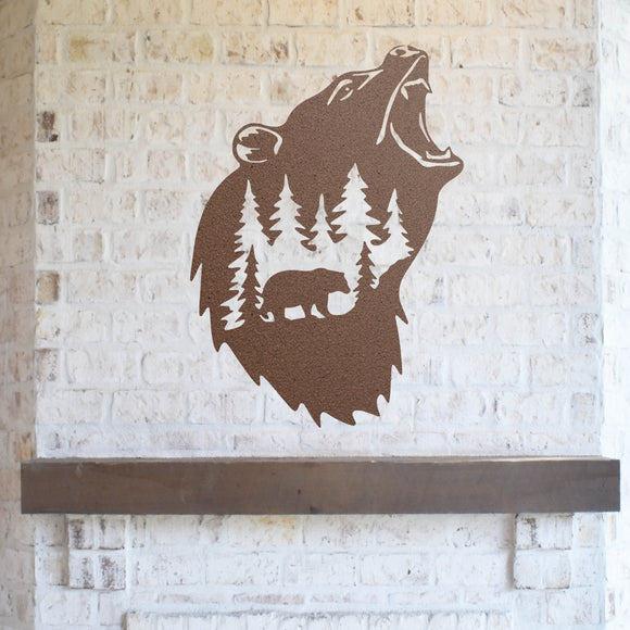 Woodland Bear Outline ~ Metal Porch Sign | Metal Gate Sign | Farm Entrance Sign | Metal Farmhouse