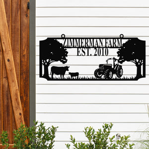 Monogram Farm Welcome Sign ~ Metal Porch Sign | Metal Gate Sign | Farm Entrance Sign | Metal Farmhouse
