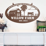 Custom Cow Farm Welcome Sign ~ Metal Porch Sign | Metal Gate Sign | Farm Entrance Sign | Metal Farmhouse