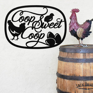 Coop Sweet Coop Chicken Farm Sign ~ Metal Porch Sign | Metal Gate Sign | Farm Entrance Sign | Metal Farmhouse
