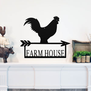 Chicken Farmhouse Sign ~ Metal Porch Sign | Metal Gate Sign | Farm Entrance Sign | Metal Farmhouse