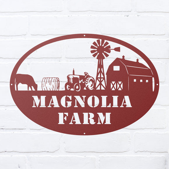 Farm Monogram Sign ~ Metal Porch Sign | Metal Gate Sign | Farm Entrance Sign | Metal Farmhouse