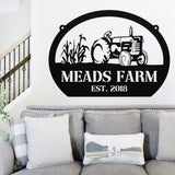Tractor Farm Name Sign ~ Metal Porch Sign | Metal Gate Sign | Farm Entrance Sign | Metal Farmhouse