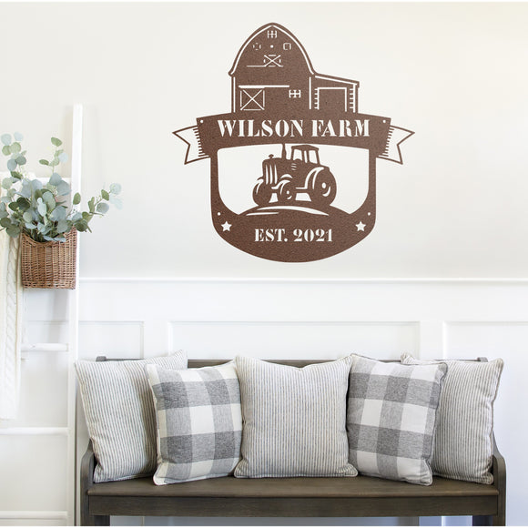 Farm Family Name Sign ~ Metal Porch Sign | Metal Gate Sign | Farm Entrance Sign | Metal Farmhouse