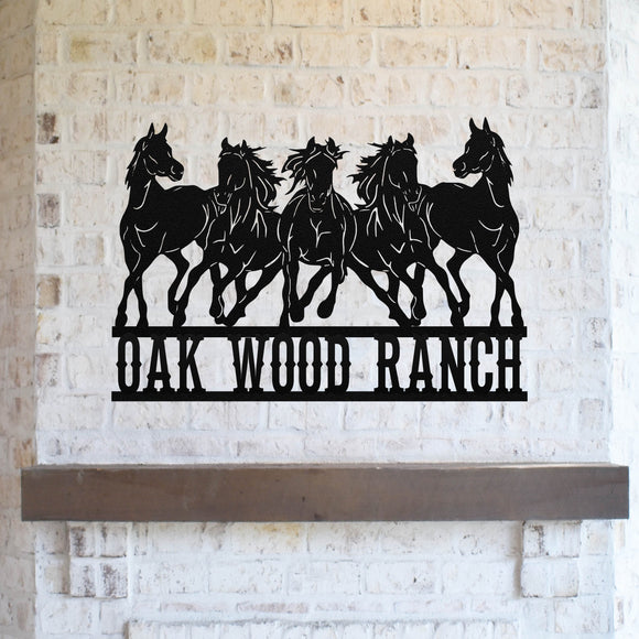Wild Horses Monogram Sign ~ Metal Porch Sign | Metal Gate Sign | Farm Entrance Sign | Metal Farmhouse