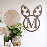 Easter Bunny Ears Family Monogram Sign ~ Metal Porch Sign | Front Door Sign | Personalized Entrance Sign | Metal Spring Sign