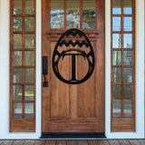 Easter Egg Monogram Sign ~ Metal Porch Sign | Front Door Sign | Personalized Entrance Sign | Metal Spring Sign