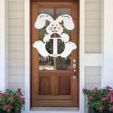 Monogram Easter Rabbit Sign ~ Metal Porch Sign | Front Door Sign | Personalized Entrance Sign | Metal Spring Sign