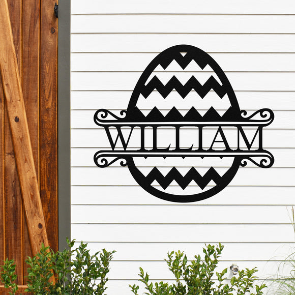 Easter Egg Last Name Sign ~ Metal Porch Sign | Front Door Sign | Personalized Entrance Sign | Metal Spring Sign