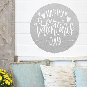 Happy Valentine's Day Metal Sign ~ Metal Porch Sign | Front Door Sign | Personalized Entrance Sign | Metal Spring Sign