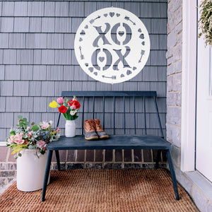 XO XO Valentine Metal Sign ~ Metal Porch Sign | Front Door Sign | Personalized Entrance Sign | Metal Spring Sign