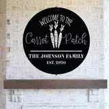 Custom Carrot Patch Sign ~ Metal Porch Sign | Front Door Sign | Personalized Entrance Sign | Metal Spring Sign