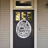 Hop Hop Hooray Easter Sign ~ Metal Porch Sign | Front Door Sign | Personalized Entrance Sign | Metal Spring Sign