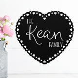 Family Heart Last Name Sign ~ Metal Porch Sign | Front Door Sign | Personalized Entrance Sign | Metal Spring Sign